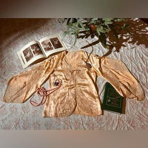 Pink Silk Sleeping Jacket/Bed Coat